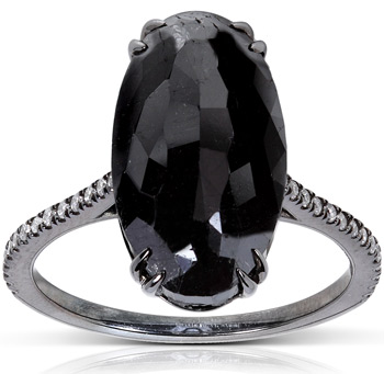 14k Gold 9 1/4ct TDW Certified Black and White Diamond Ring (H-I, I2) | Luxury Jewelry