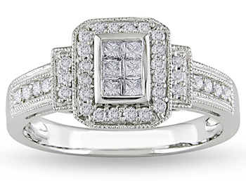 Miadora 14k White Gold 1/3ct TDW Diamond Ring (G-H, I1-I2) | Luxury Jewelry