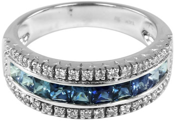 14k Gold Sapphire and 1/4ct TDW Round-cut Diamond Ring (H-I, I1-I2) | Luxury Jewelry