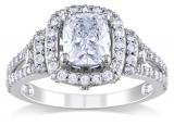 Miadora 14k White Gold 1 3/4ct TDW Certified Diamond Engagement Ring (I, VS1) | Luxury Jewelry 