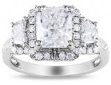 Miadora 14k White Gold 2 3/4ct TDW Cushion-cut Diamond Ring (G-H, I1-I2) | Luxury Jewelry 