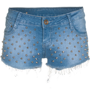 Lpfp Studded Spikey Blue Studded Denim Shorts - shorts | shortebi | შორტები