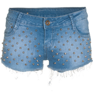 Lpfp Studded Spikey Blue Studded Denim Shorts - shorts | shortebi | შორტები