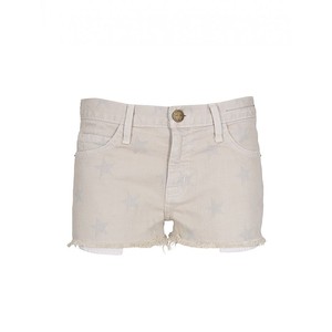 Current Elliott Washed Beige And Grey Printed Stars Denim Short - shorts | shortebi | შორტები