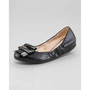 Prada Patent Leather Fringe Ballet Flat - Women's Ballet Flat