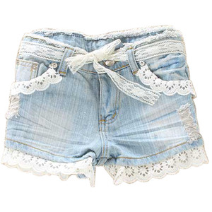 Holes Lace Trimming Shorts - shorts | shortebi | შორტები