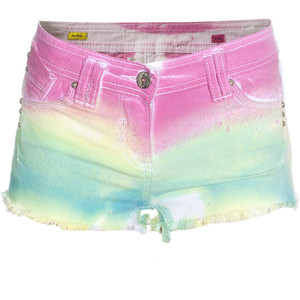 Lpfp Rainbow Cut-Off Tie-Dyed Denim Shorts - shorts | shortebi | შორტები