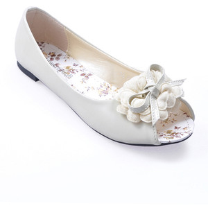Flat Heel Off-white Shoes - Women's Ballet Flat