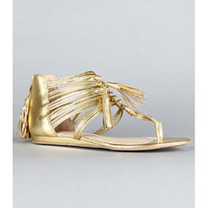DV by Dolce Vita The Ilana Sandal in Gold Flash Stella - Women's Flat Sandals | Sandalebi | სანდალები