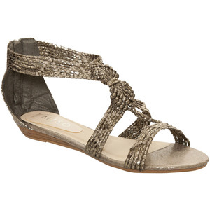 Miso Strappy Flat Wedges - Women's Flat Sandals | Sandalebi | სანდალები