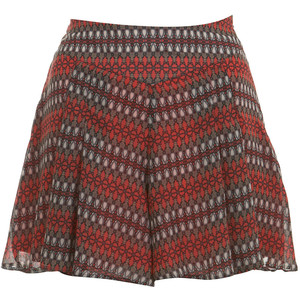 Red Printed Shorts - shorts | shortebi | შორტები