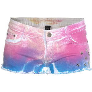 Lpfp Rainbow Stars Tie-Dyed Denim Shorts - shorts | shortebi | შორტები