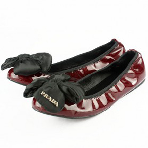 Prada Padded Fabric Bow - Women's Ballet Flat