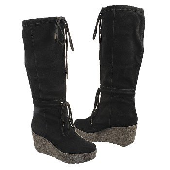 Rockport  Women's Cedra Scrunched Tall B   Black Leather - Women's Boots
