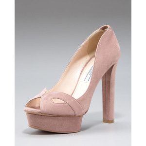 Prada Suede Geometric  - Women's Platform Pumps | Platformebi | პლატფორმები