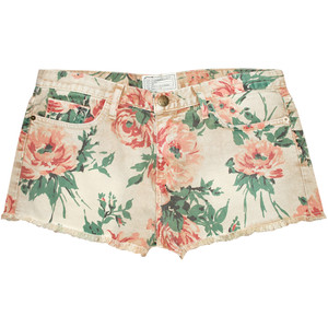 Current/Elliott Boyfriend Denim Floral Shorts - shorts | shortebi | შორტები