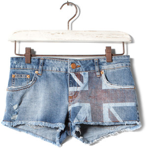 Pull & Bear Denim Shorts With Flag Detail - shorts | shortebi | შორტები