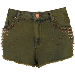 Petite Studded Denim Hotpants - shorts | shortebi | შორტები