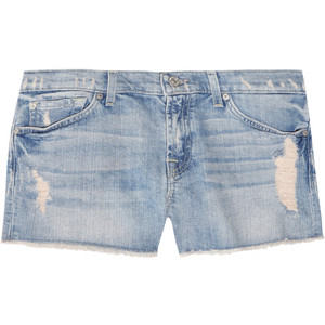 7 for all mankind Low-rise denim shorts - shorts | shortebi | შორტები