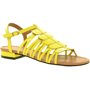 Robert Clergerie Boa Patent Flat Sandals - Women's Flat Sandals | Sandalebi | სანდალები