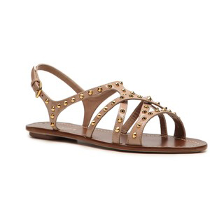 Prada Studded Flat Sandal - Taupe - Women's Flat Sandals | Sandalebi | სანდალები