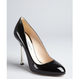 Prada Black Patent Leather  - Women's Platform Pumps | Platformebi | პლატფორმები