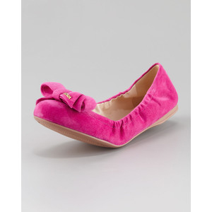 Prada Suede Bow-Toe Ballet Flat - Women's Ballet Flat
