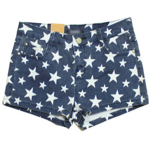 Stars Print Denim Shorts - shorts | shortebi | შორტები