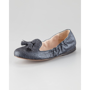 Prada Glitter Tassel Ballerina Flat - Women's Ballet Flat