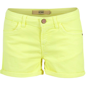 ICHI Shorts Hysa Neon Yellow - shorts | shortebi | შორტები
