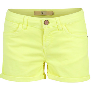 ICHI Shorts Hysa Neon Yellow - shorts | shortebi | შორტები
