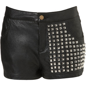 Black Studded Shorts - shorts | shortebi | შორტები