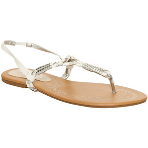 Miso Metallic Toe Post Sandals - Women's Flat Sandals | Sandalebi | სანდალები