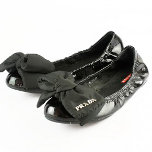 Prada Padded Fabric Bow - Women's Ballet Flat