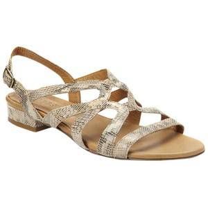 Hobbs Faye Snake Print Leather Strappy Sandals Natural - Women's Flat Sandals | Sandalebi | სანდალები