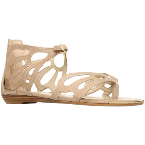 Nine West Walk Hard Leather Sandals Taupe - Women's Flat Sandals | Sandalebi | სანდალები