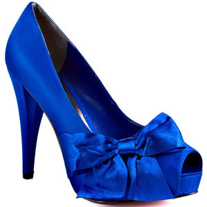 Paris Hilton Destiny - Royal Blue Satin - Women's Platform Pumps | Platformebi | პლატფორმები