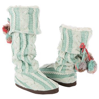 Muk Luks  Women's Anika Slipper Boot   Vanilla/Wintergreen - Women's Boots