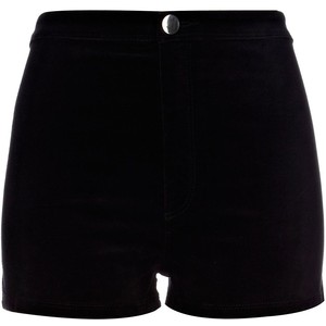 River Island Black Velvet Smart Shorts - shorts | shortebi | შორტები