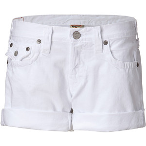 TRUE RELIGION Optic White Jayde Super T Boyfriend Shorts - shorts | shortebi | შორტები