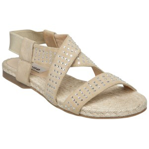 Dune Julieta Diamanté Espadrille Sandals Taupe - Women's Flat Sandals | Sandalebi | სანდალები