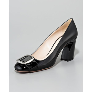 Prada Patent Leather Buckle Pump - Women's Platform Pumps | Platformebi | პლატფორმები