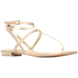 Carvela Kylie Strappy Sandals Nude - Women's Flat Sandals | Sandalebi | სანდალები