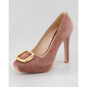 Prada Suede Square - Women's Platform Pumps | Platformebi | პლატფორმები