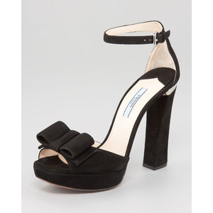 Prada Suede Bow-Toe - Women's Platform Pumps | Platformebi | პლატფორმები