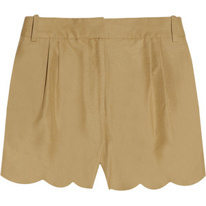 J.Crew Scalloped cotton and silk-blend shorts - shorts | shortebi | შორტები