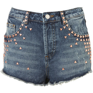 MOTO Copper Stud Denim Hotpants - shorts | shortebi | შორტები