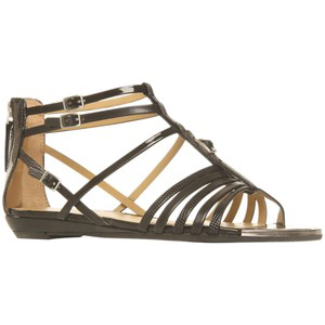 Nine West Wattage3 Open-Toe Strappy Sandals Black - Women's Flat Sandals | Sandalebi | სანდალები