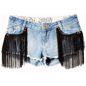 Pull & Bear Denim Shorts With Fringing - shorts | shortebi | შორტები