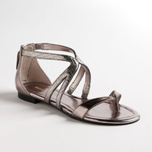 Enzo Angiolini Glitter Metallic Flat Sandals - Women's Flat Sandals | Sandalebi | სანდალები
